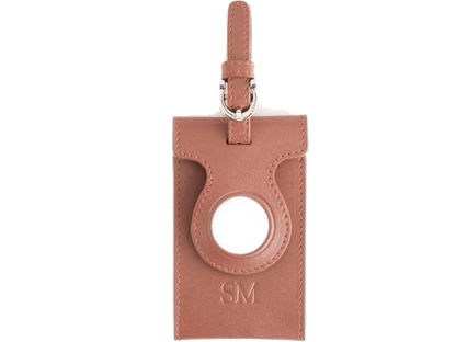 Royce AirTag Holder Trackable Luggage Tag - Tan - Luggage Tags