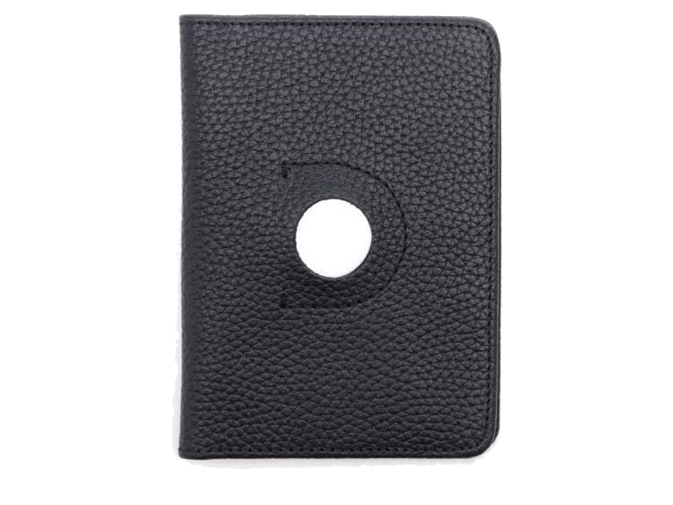 Royce AirTag Holder Trackable Passport Travel Wallet - Black - RFID Passport Wallets