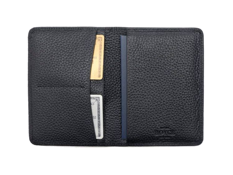 Royce AirTag Holder Trackable Passport Travel Wallet - Black - RFID Passport Wallets