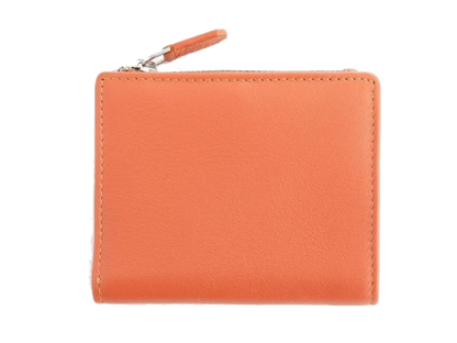 Royce Compact Credit Card Wallet - Orange-Navy - Wallets
