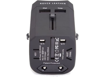 Royce International Travel Adapter and Leather Case - Power Adapters