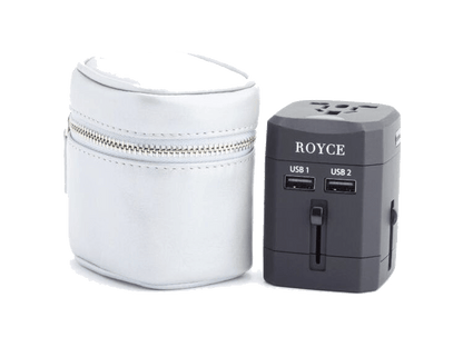 Royce International Travel Adapter and Leather Case - Power Adapters - SwagWear