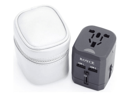 Royce International Travel Adapter and Leather Case - Power Adapters - SwagWear