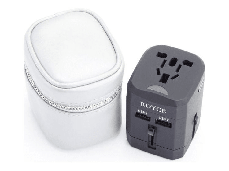 Royce International Travel Adapter and Leather Case - Power Adapters - SwagWear