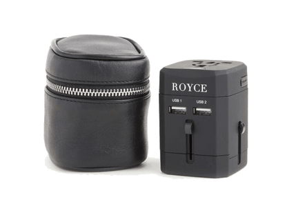 Royce International Travel Adapter and Leather Case - Power Adapters - SwagWear