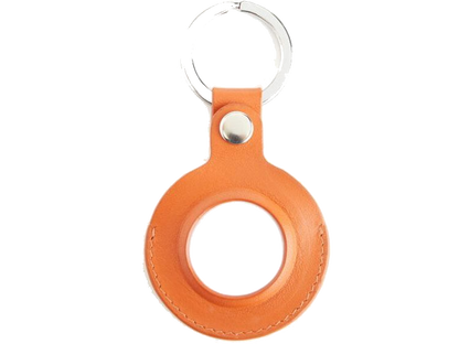 Royce Leather Air Tag Holder Key Chain - Orange - Key Chains