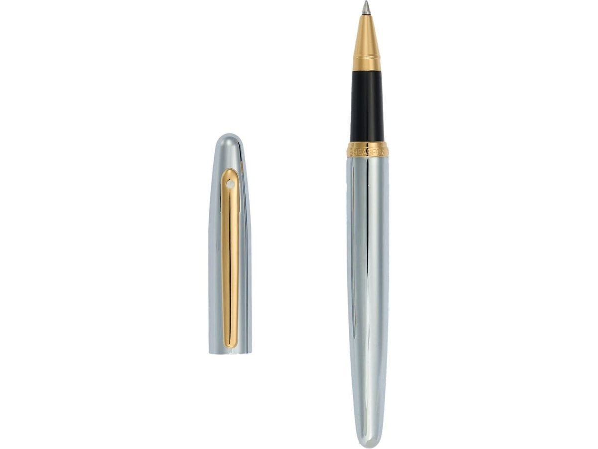 Sheaffer® VFM Polished Chrome with Gold Roller Ball - Roller Ball Pens - SwagWear