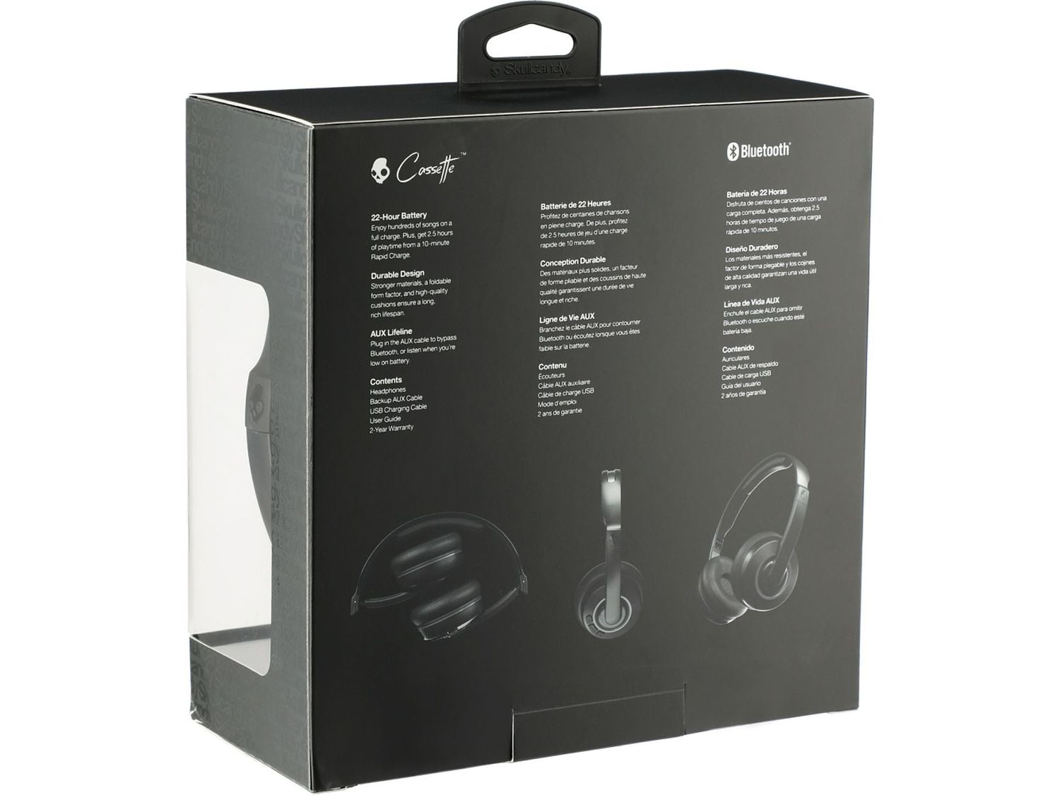 Skullcandy Cassette Bluetooth Headphones - Black - Headphones