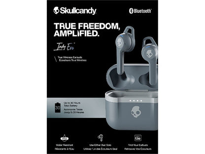 Skullcandy Indy Evo True Wireless Bluetooth Earbud - Gray - Earbuds