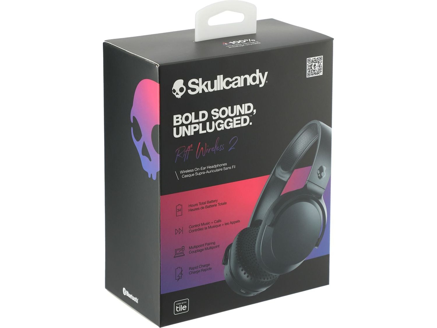 Skullcandy Riff 2 Bluetooth Headphones - Black - Headphones