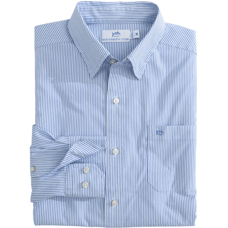 Southern Tide Men's Charleston Granby Stripe Sport Shirt - Button Down Shirts - SwagWear