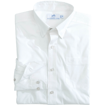 Southern Tide Men's Charleston Overbook Solid Sport Shirt - Button Down Shirts - SwagWear