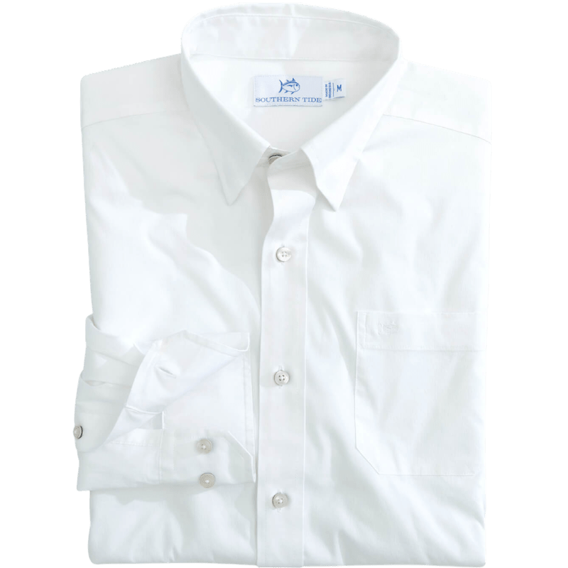 Southern Tide Men's Charleston Overbook Solid Sport Shirt - Button Down Shirts - SwagWear