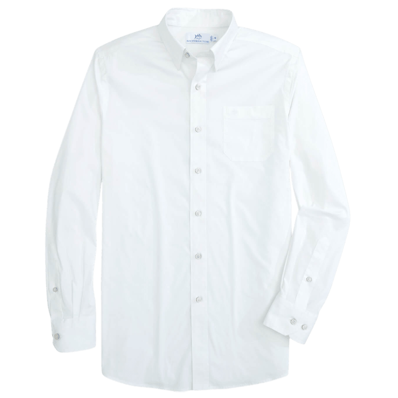 Southern Tide Men's Charleston Overbook Solid Sport Shirt - Button Down Shirts - SwagWear