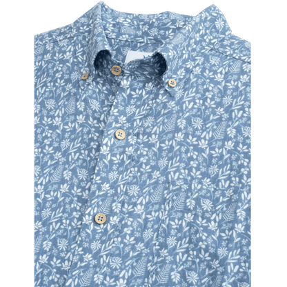 Southern Tide Men's Linen Rayon Ditzy Floral Short-Sleeve Sport Shirt - Button Down Shirts - SwagWear