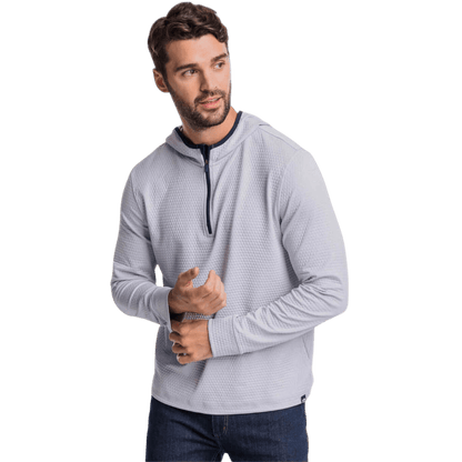 Southern Tide Men's Scuttle Heather Performance Quarter-Zip Hoodie - Pullovers - SwagWear