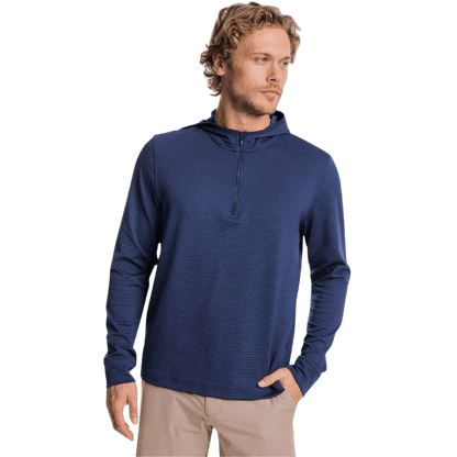 Southern Tide Men's Scuttle Heather Performance Quarter-Zip Hoodie - Pullovers - SwagWear