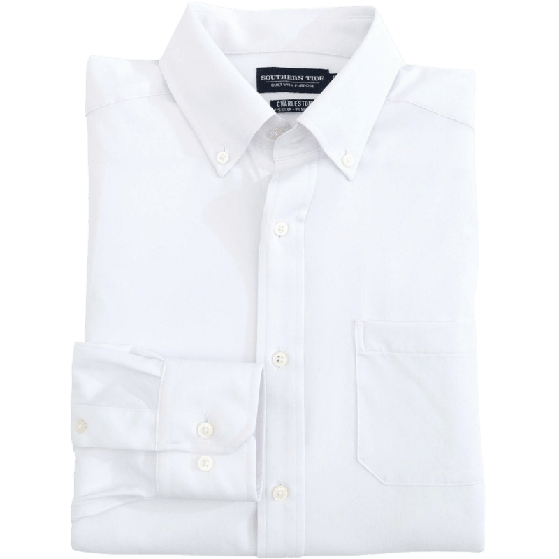 Southern Tide Men's Solid Brrr Intercoastal Performance Sport Shirt - Button Down Shirts - SwagWear