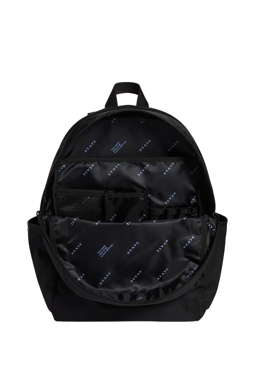 STATE Bags Kane Double Pocket Nylon Backpack - Black - Backpacks