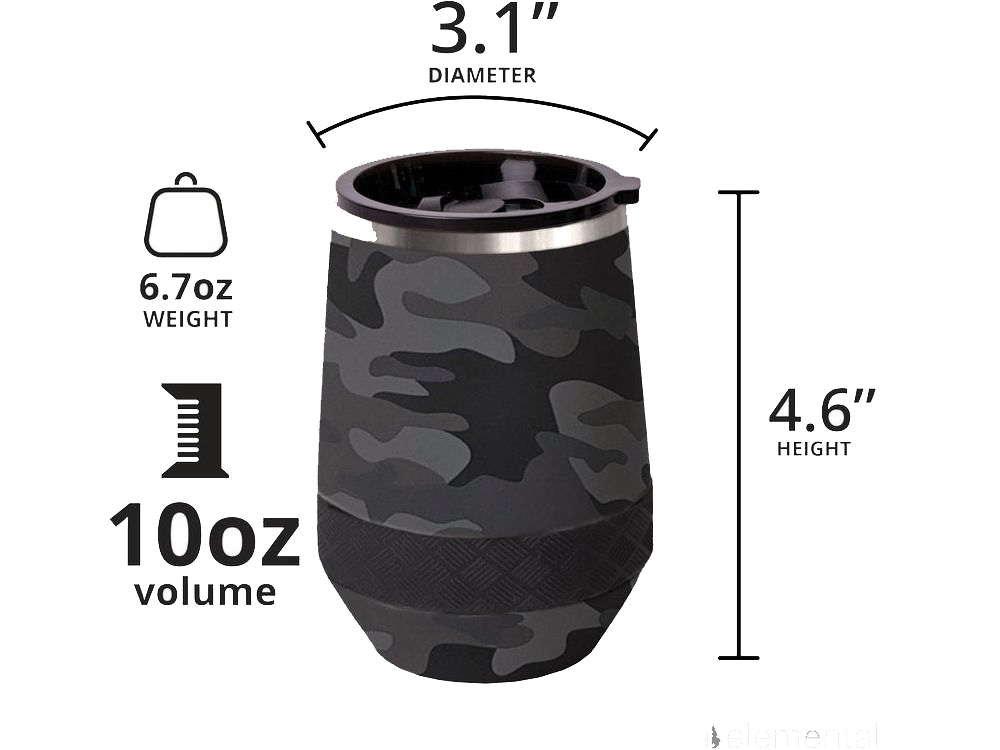 Elemental Recess 10oz Wine Tumbler - Black Camo