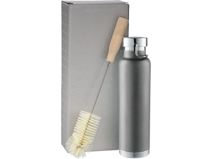 Thor Copper Vacuum Bottle with Brush 22oz - Gray / 18oz - Tumblers