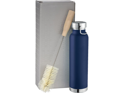 Thor Copper Vacuum Bottle with Brush 22oz - Navy / 18oz - Tumblers