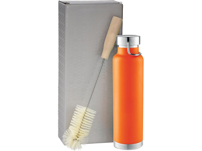 Thor Copper Vacuum Bottle with Brush 22oz - Orange / 18oz - Tumblers