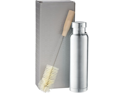 Thor Copper Vacuum Bottle with Brush 22oz - Silver / 18oz - Tumblers