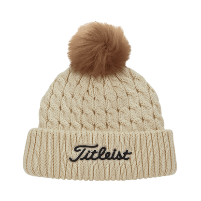 Titleist Cable Knit Pom Pom Hat - Bone / Black - Beanies