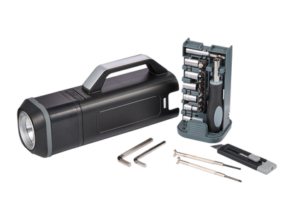 Tool Set With Rechargeable LED Flashlight - Black - Flashlights
