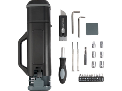 Tool Set With Rechargeable LED Flashlight - Black - Flashlights