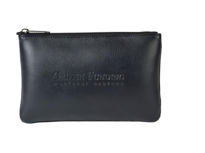 Travis & Wells® Leather Zippered Pouch - Black - Travel Pouches