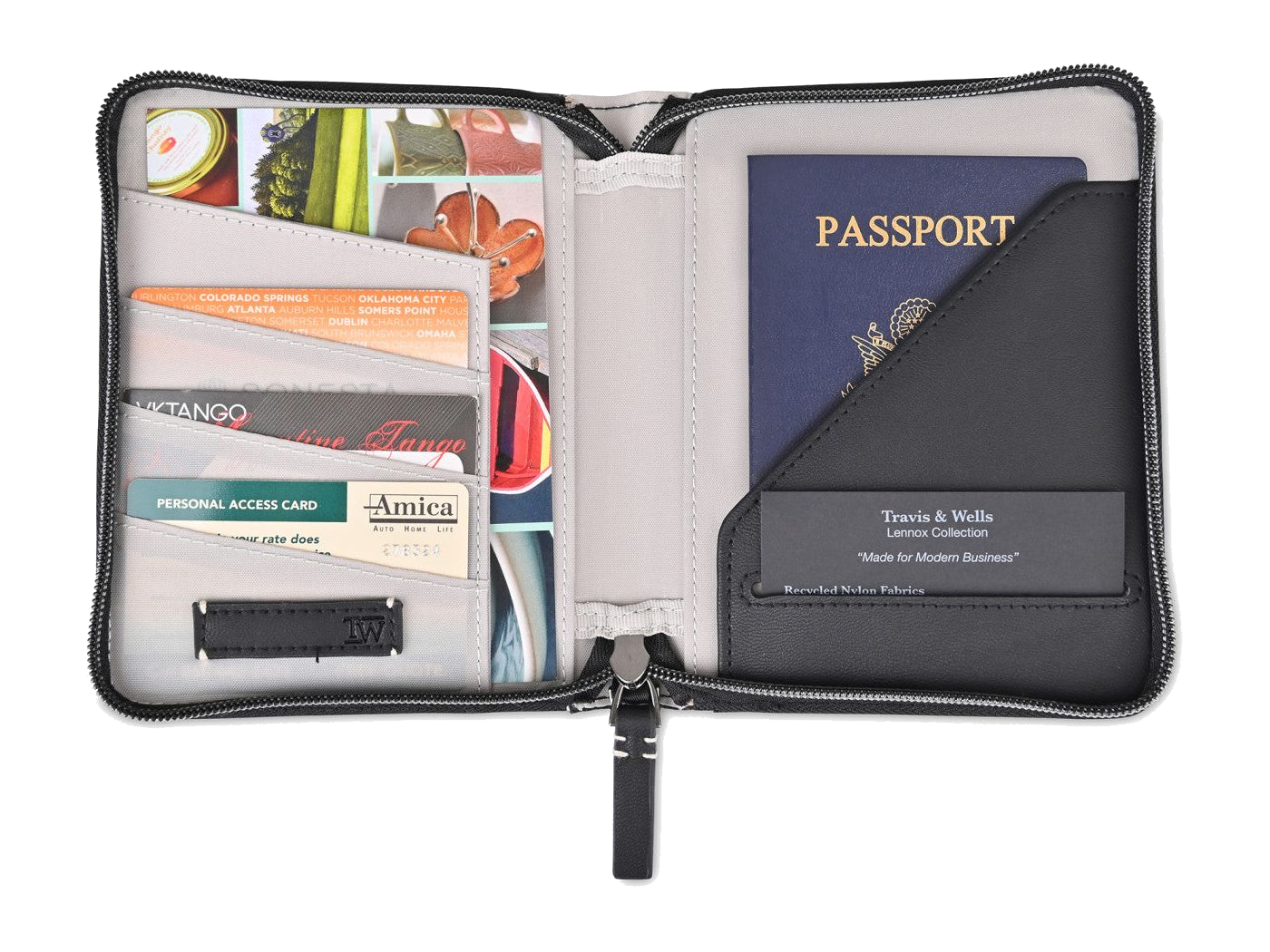 Travis & Wells® Lennox Passport Wallet - Black - Passport Wallets