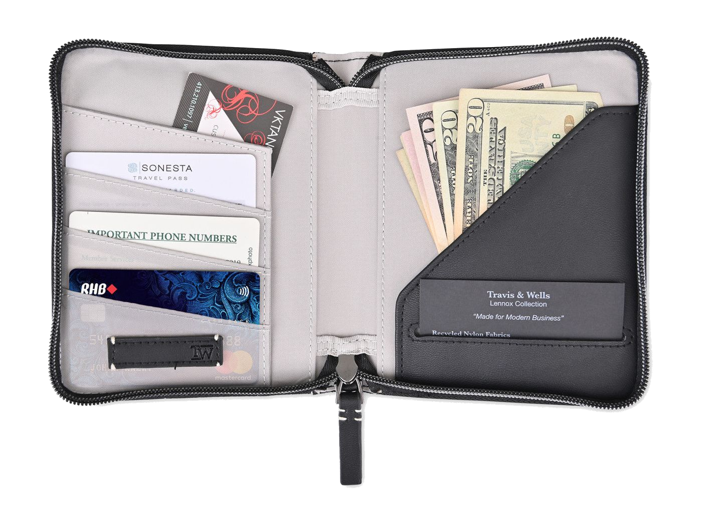 Travis & Wells® Lennox Passport Wallet - Black - Passport Wallets