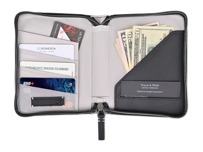 Travis & Wells® Lennox Passport Wallet - Black - Passport Wallets