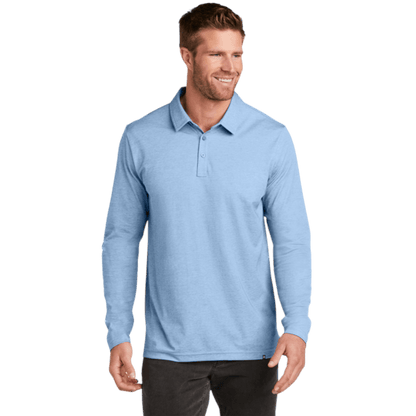 TravisMathew Oceanside Heather Long Sleeve Polo - Long - Sleeved Polos - SwagWear