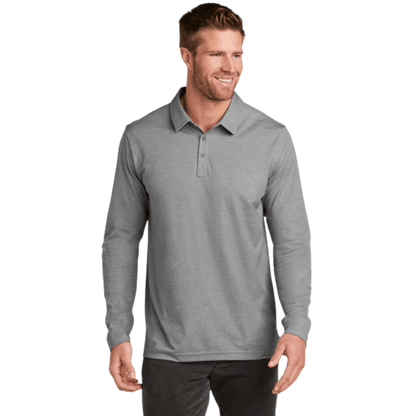 TravisMathew Oceanside Heather Long Sleeve Polo - Long-Sleeved Polos - SwagWear