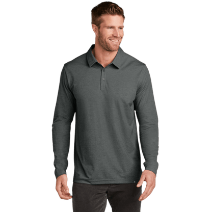 TravisMathew Oceanside Heather Long Sleeve Polo - Long-Sleeved Polos - SwagWear