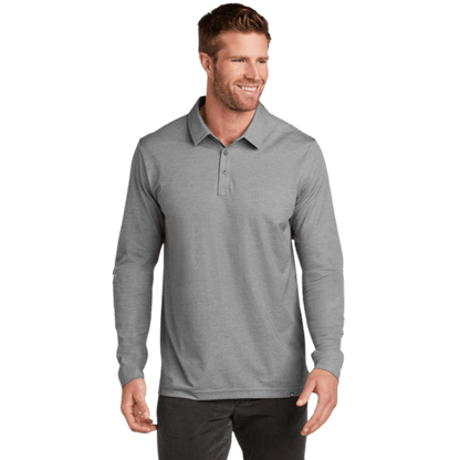 TravisMathew Oceanside Heather Long Sleeve Polo - Long - Sleeved Polos - SwagWear