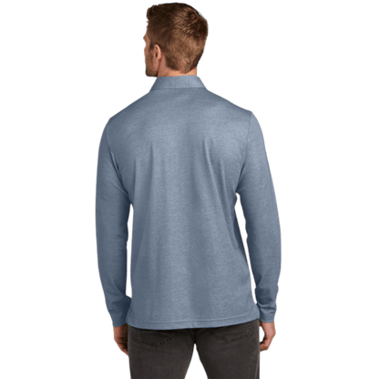 TravisMathew Oceanside Heather Long Sleeve Polo - Long - Sleeved Polos - SwagWear