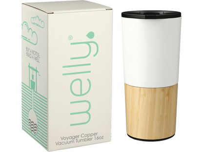 Welly® Copper Vacuum Tumbler 16oz w/ GB - White / 16oz - Travel Tumblers