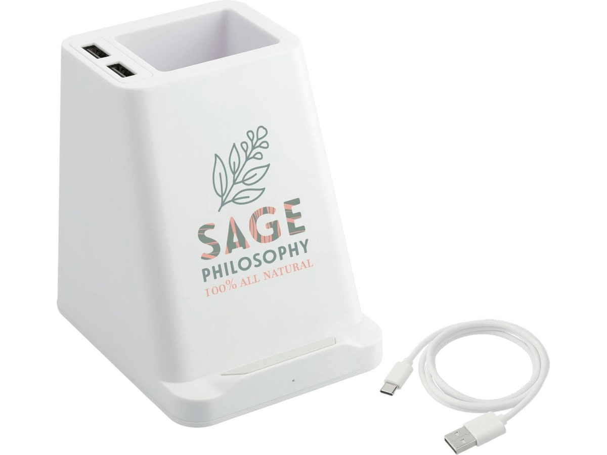Wireless Charging Pen Holder w/ Dual Outputs - Charging Stands - SwagWear