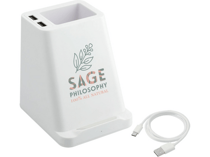 Wireless Charging Pen Holder w/ Dual Outputs - Charging Stands - SwagWear