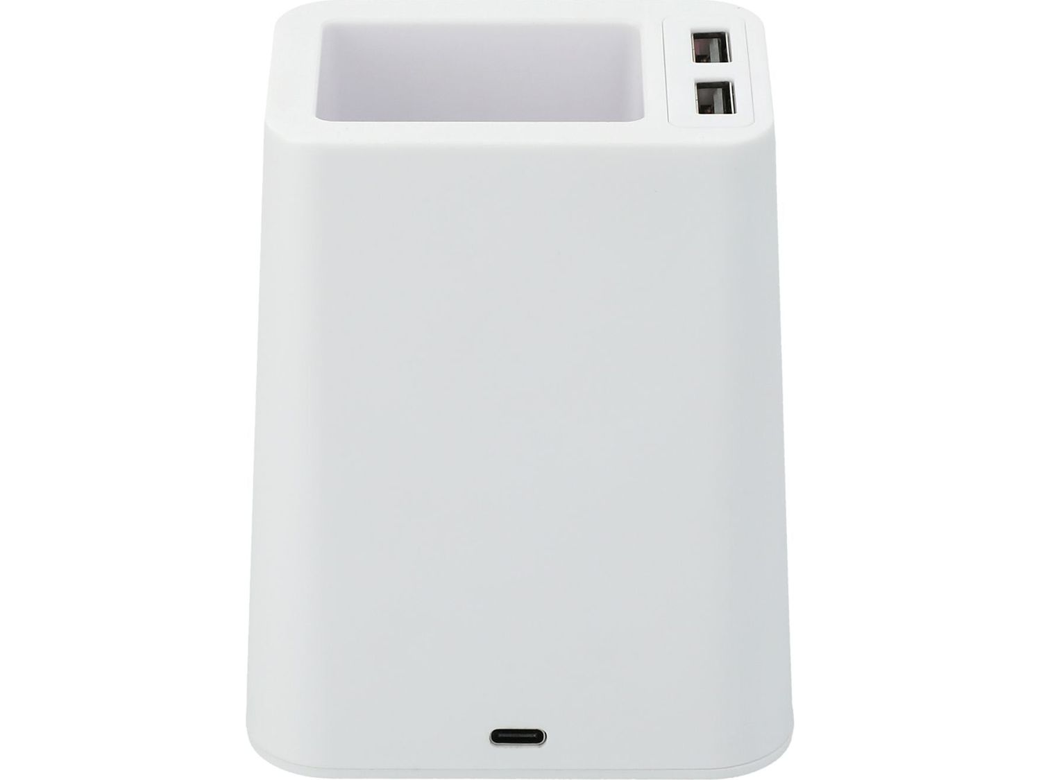 Wireless Charging Pen Holder w/ Dual Outputs - White - Charging Stands