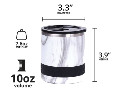 Elemental Recess 10oz Rocks Tumbler - White Marble