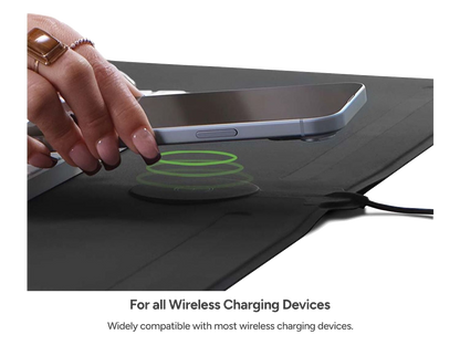 Zagg Desk Mat with Wireless Charging - Black - Charging Pads
