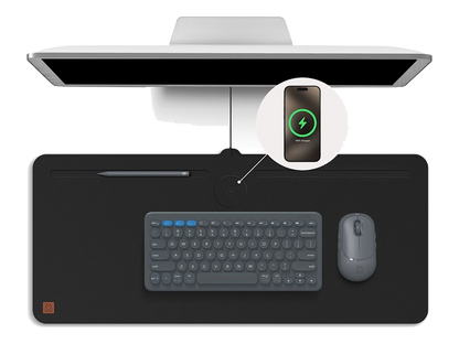 Zagg Desk Mat with Wireless Charging - Black - Charging Pads