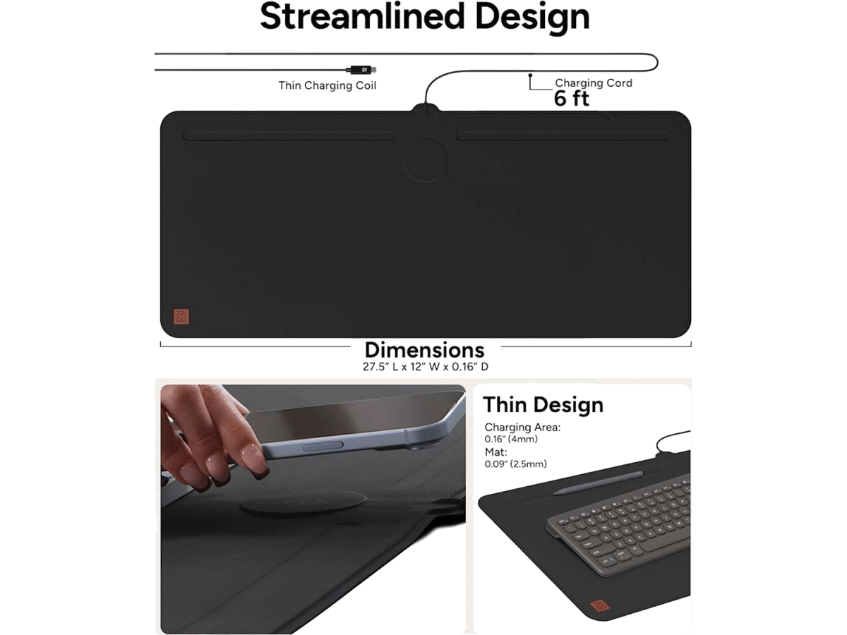 Zagg Desk Mat with Wireless Charging - Charging Pads - SwagWear