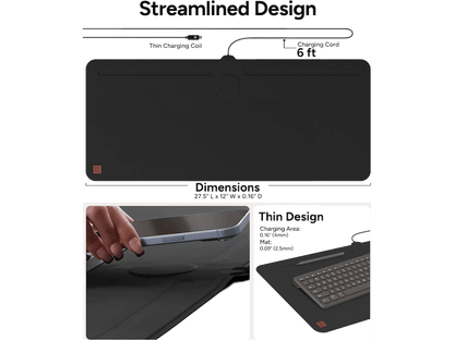 Zagg Desk Mat with Wireless Charging - Charging Pads - SwagWear