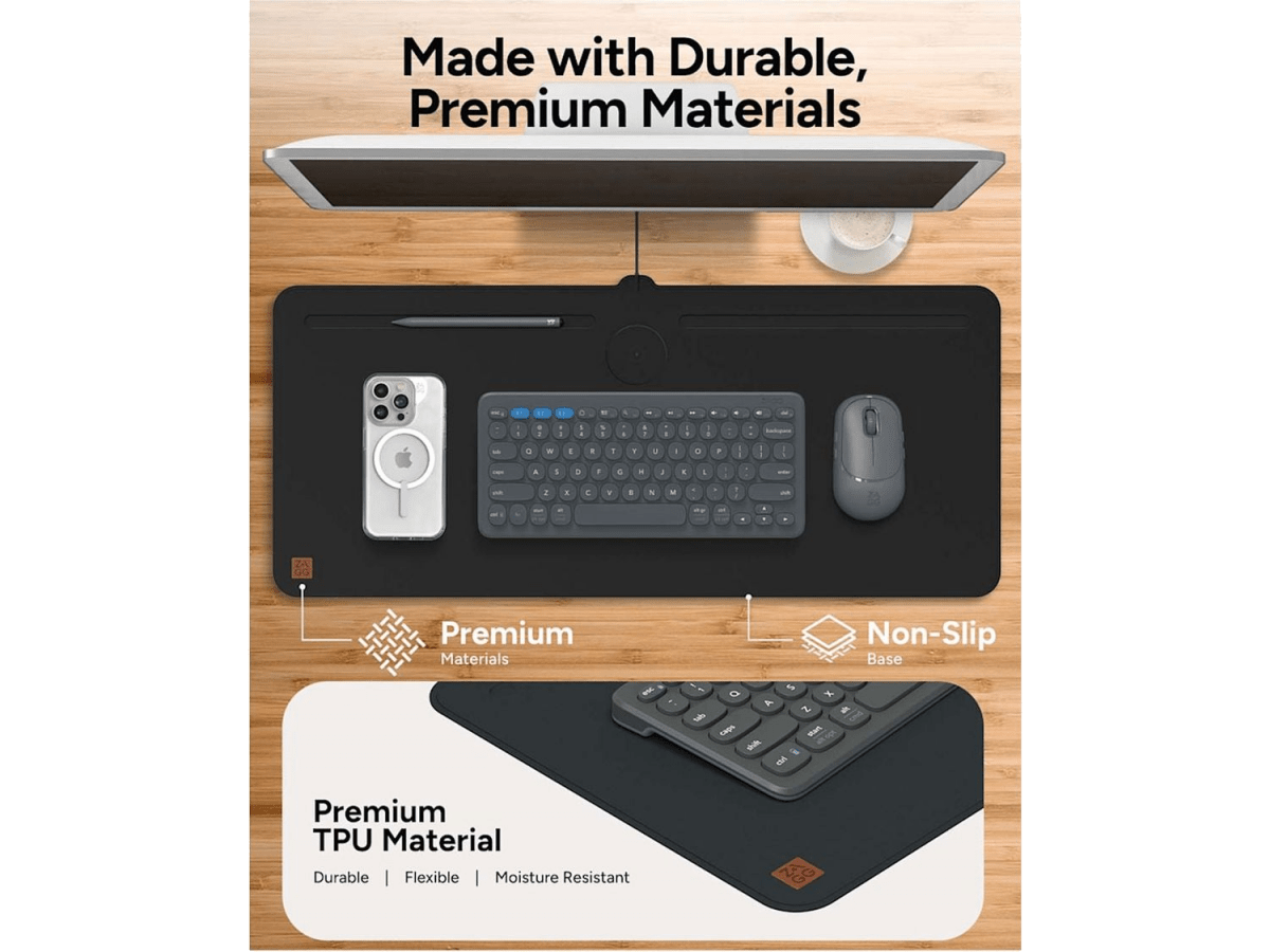 Zagg Desk Mat with Wireless Charging - Charging Pads - SwagWear